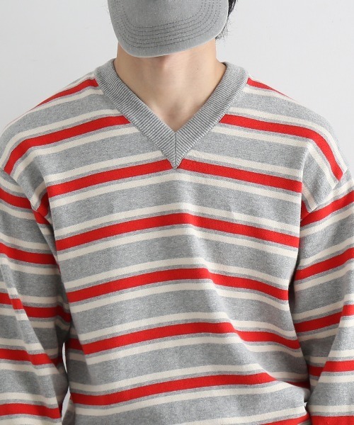 KAIKO（カイコー） セーター ニット KAIKO Border v neck sweater