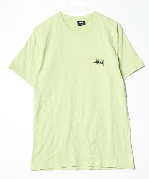 新品STUSSYスチューシーTシャツ 黄緑マーク　L STUSSY（ステューシー） ワンポイント半袖Tシャツ M グリーン メンズ