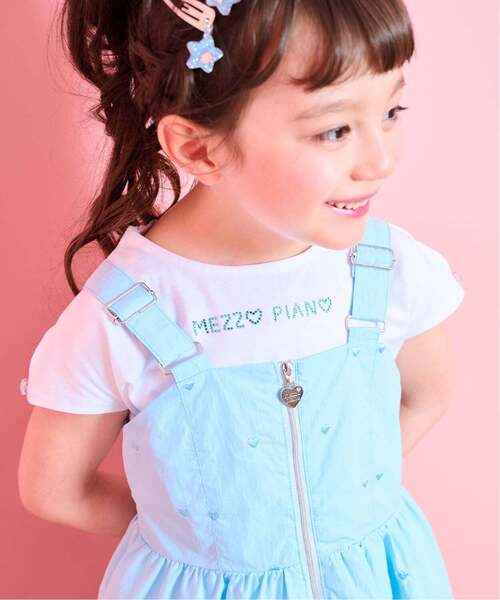 mezzo piano ワンピース フロントZIPワンピース ＆半袖Tシャツセット