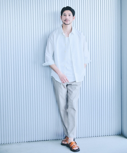 「ABAHOUSE GRAY」 長袖シャツ 48 ホワイト メンズ_画像3