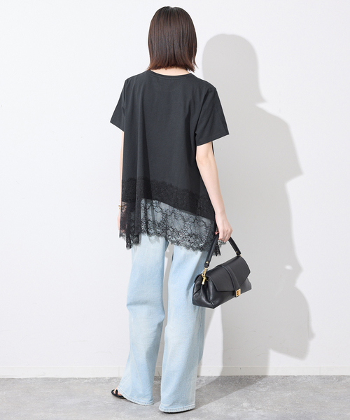 SLOBE IENA（スローブイエナ） tシャツ 「シリーズあり」レースコンビ