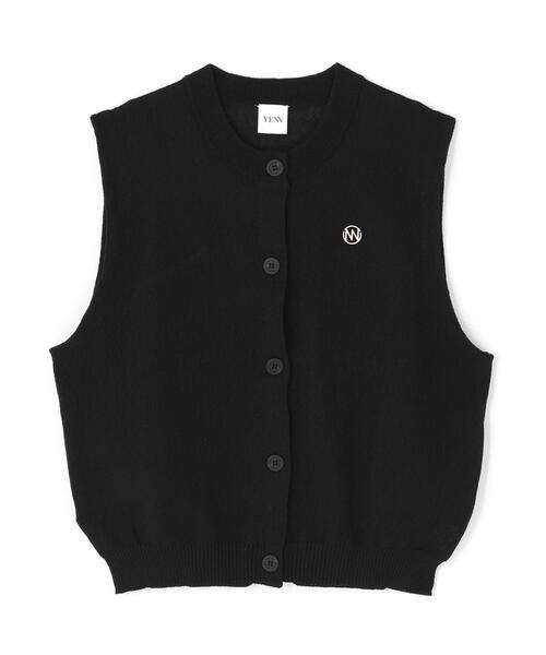 YENN イエンノースリーブ ベスト ブラック YENN ベスト ジレ YENN（イエン）linen sheer vest レディース