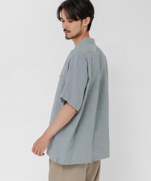URBAN RESEARCH（アーバンリサーチ） シャツ 半袖 SANDWASH LINEN OPEN