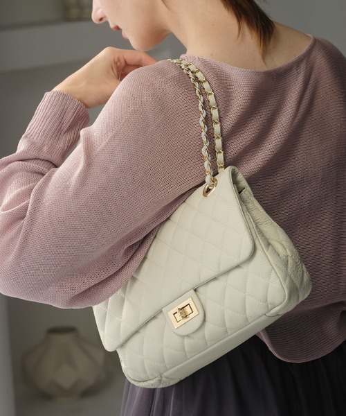 ショルダーバッグ バッグ 「NOVE-17」キルティングチェーンバッグL レディース