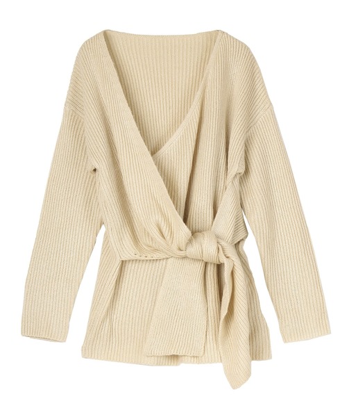 ur's（ユアーズ） ニット セーター フロントリボンニットトップス