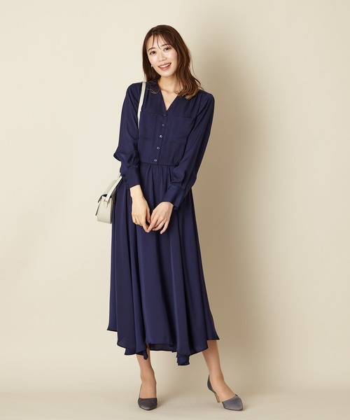 大得価爆買い ワンピース シャツワンピース ポケット付ノーカラーシャツワンピース ZOZOTOWN PayPayモール店 - 通販 - PayPayモール 低価豊富な