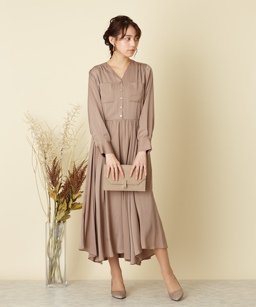 大得価爆買い ワンピース シャツワンピース ポケット付ノーカラーシャツワンピース ZOZOTOWN PayPayモール店 - 通販 - PayPayモール 低価豊富な