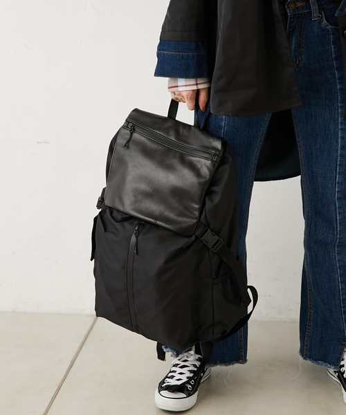 お得爆買い リュック PayPayモール店 - 通販 - PayPayモール BURLAP OUTFITTER×ear レザーコンビリュック ZOZOTOWN 大得価得価