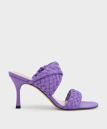 CHARLES ＆ KEITH サンダル ダブルストラップ ウーブンヒールド