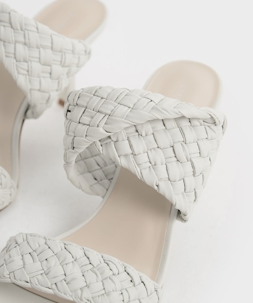 CHARLES ＆ KEITH サンダル ダブルストラップ ウーブンヒールド