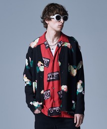 新品未使用 glamb 花柄 カーディガン M ブラック 定価25,850円 glamb カーディガン Damaged Flower Cardigan / ダメージ