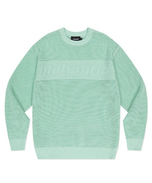 ニット レディース 「mahagrid/マハグリッド」BASIC LOGO MESH KNIT/ベーシックロゴメッシュニット｜zozo｜07