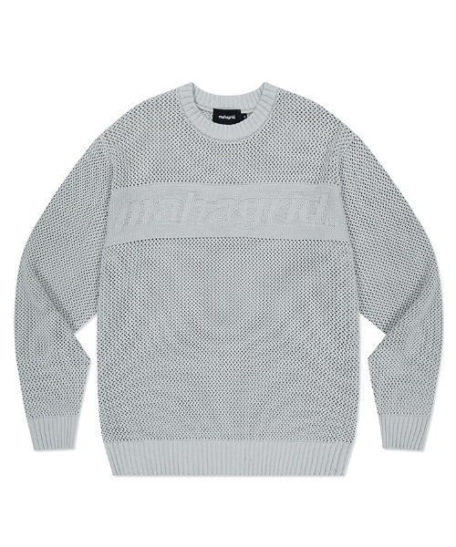 ニット セーター 「mahagrid/マハグリッド」BASIC LOGO MESH KNIT/ベーシックロゴメッシュニット レディース メンズ MAHAGRID ニット セーター 「mahagrid/マハグリッド」BASIC LOGO