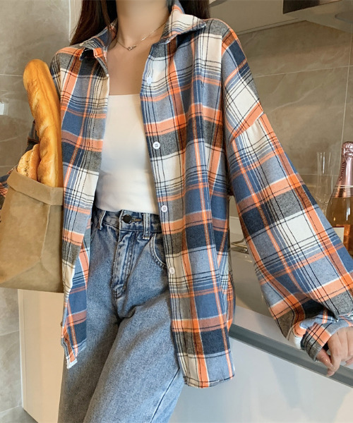 Ada. ブラウス シャツ レギュラーカラー チェック柄 シャツ レディース Ada. ブラウス シャツ レギュラーカラー チェック柄 シャツ レディース