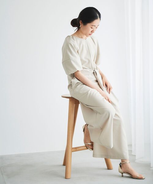le.coeur blanc（ルクールブラン） パンツ リネンライクオールインワン