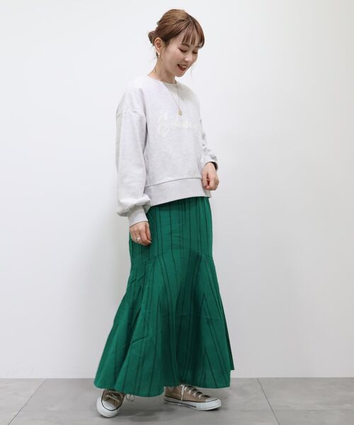 AMERICAN HOLIC スカート リネンブレンドストライプマーメード