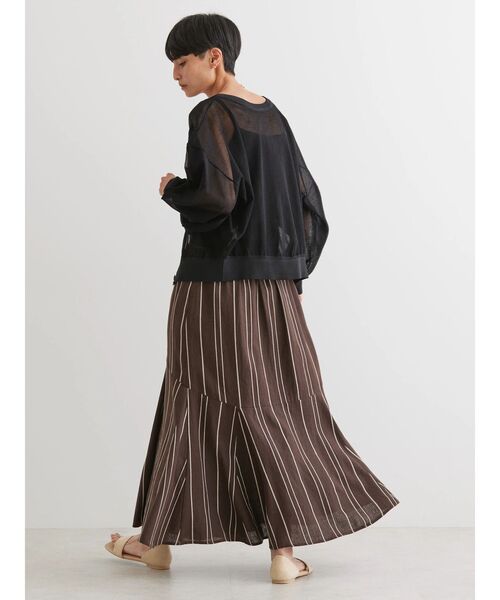 AMERICAN HOLIC スカート リネンブレンドストライプマーメード