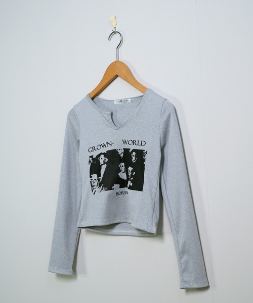 shopnikoniko（ショップにこにこ） tシャツ ロンT プリント 長袖