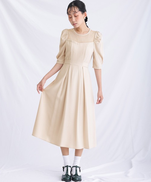 alto パーティードレス 結婚式 atlo（アトロ） ドレス 結婚式 パーティードレス 七分袖とロングリボン