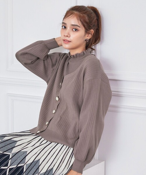 Tiaclasse カーディガン 「洗える」シェルボタンカーディガン