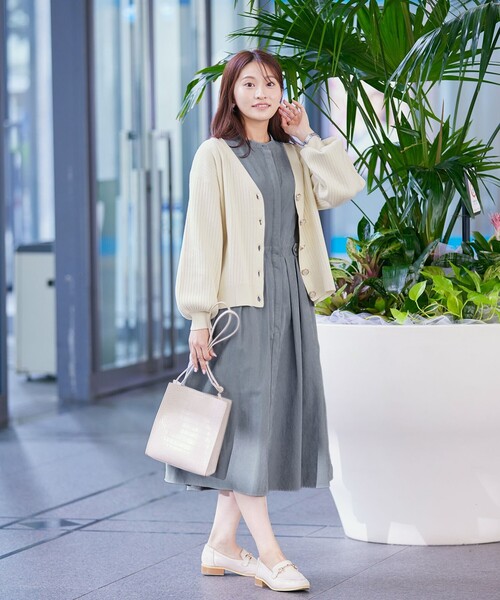 Tiaclasse カーディガン 「洗える」シェルボタンカーディガン