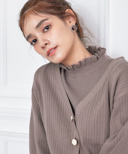 Tiaclasse カーディガン 「洗える」シェルボタンカーディガン