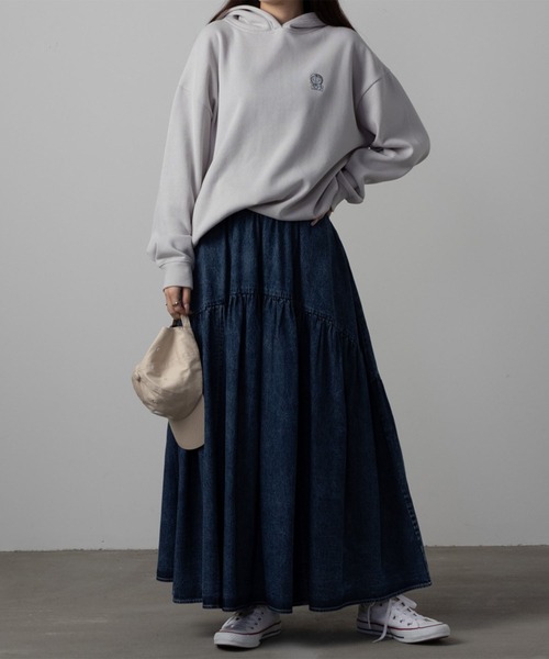 パーカー I'm Doraemon ワンポイント刺繍パーカー レディース