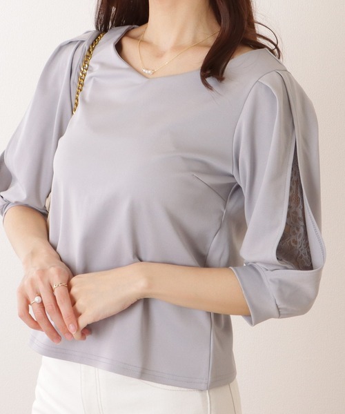 ブラウス シャツ レースレイヤードブラウス レディース Lace Ladies ブラウス シャツ レース レイヤードタック