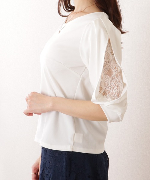 ブラウス シャツ レースレイヤーシャツ レディース Ray BEAMS ブラウス シャツ コードレース レイヤー レディース