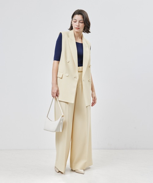 ROPE'（ロペ） パンツ タックワイドパンツ（ラメ/無地）「セットアップ