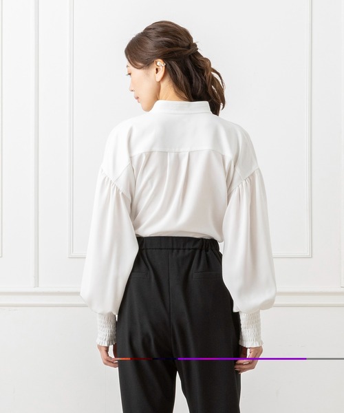 ブラウス シャツ タックギャザーハイネックブラウス レディース 楽天市場】【洋服の青山】ハイネック タック ブラウス ギャザー