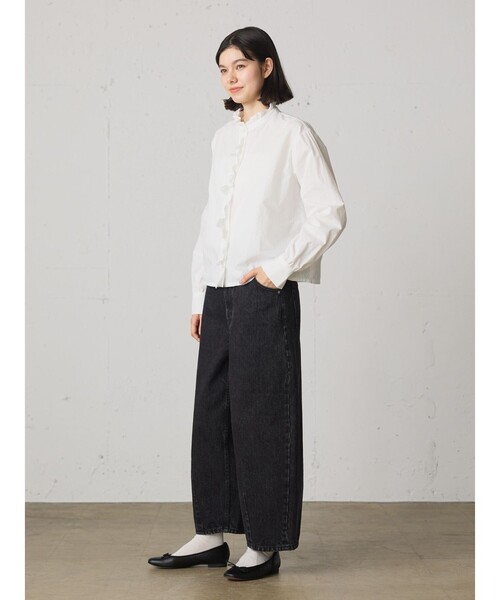 MidiUmi（ミディウミ） ブラウス シャツ フリルショートシャツ