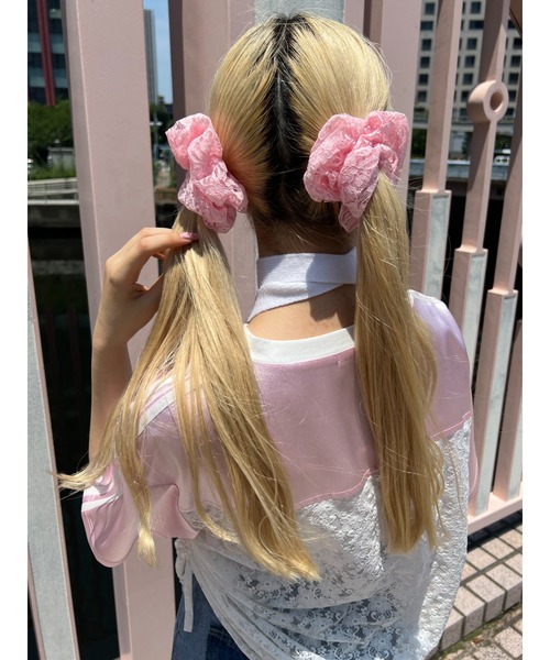 激安単価で 「2点SET」レースシュシュセット シュシュ WC : Yahoo ZOZOTOWN ヘアアクセサリー