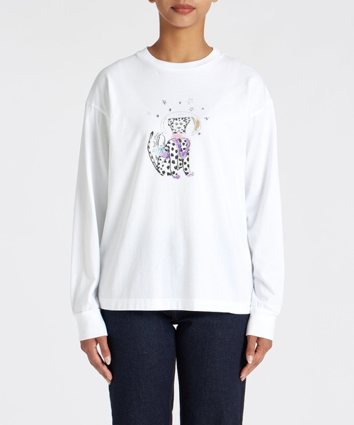 tシャツ ウィメンズ ”Space Dalmatian” 長袖 Tシャツ / 245424 J353 レディース PS Paul Smith tシャツ ウィメンズ ”Space Dalmatian” 長袖 T