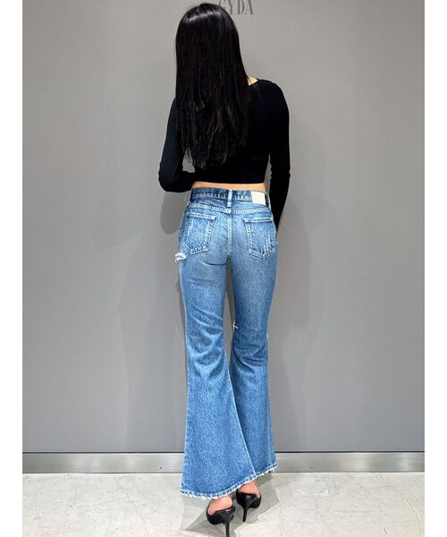 レビュー高評価の商品！ デニム ジーンズ GYDA デニムパンツ RIPPED ミドルウエストSIDE パンツ