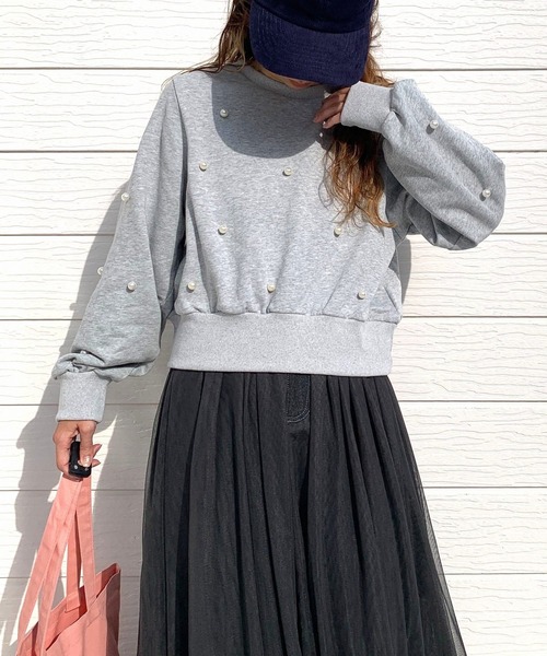 Q トレーナー スウェット ドットパール スウェット レディース