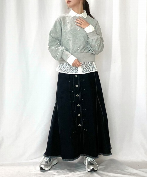 Q トレーナー スウェット ドットパール スウェット レディース