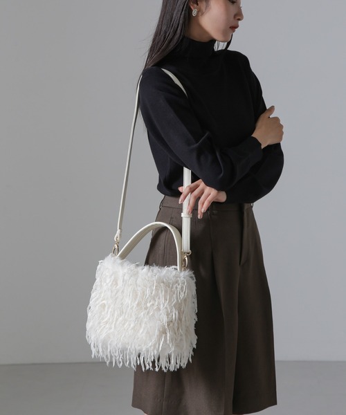 ITTI(nano universe)ブラック合成皮革ショルダーバッグ ITTI / 別注 MARY BUCKET SHOULDER