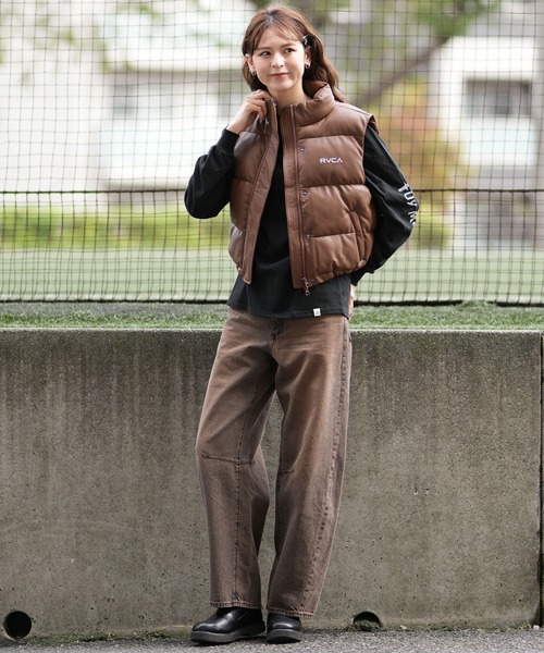 ベスト ジレ RVCA/ルーカ フェイクレザーベスト BE04D-756 レディース 楽天市場】RVCA ルーカ ベスト レディース フェイクレザー 中綿