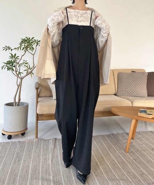 AMIE タックパンツサロペット サロペット オーバーオール タックベアサロペットパンツ