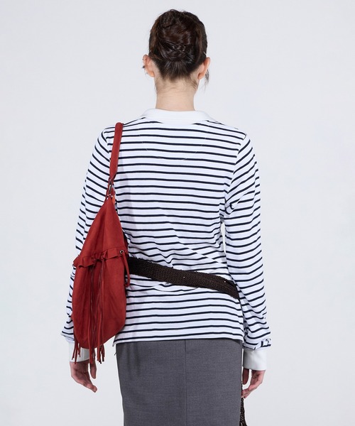 MUSINSA | SCULPTOR Faux Suede String Hobo Bag Raw