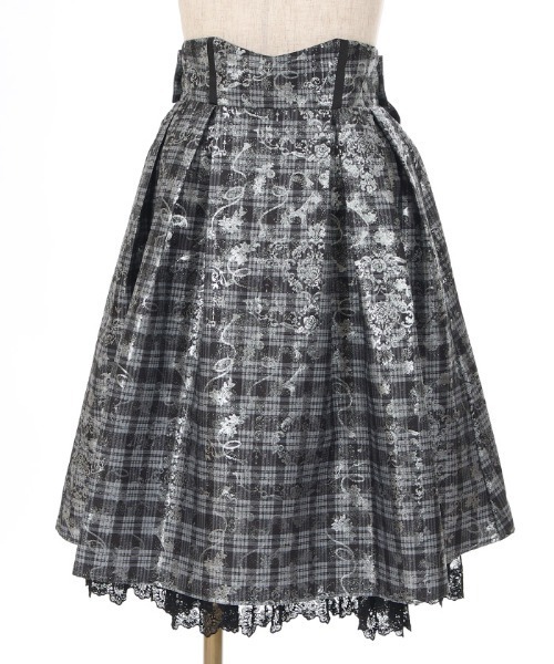 axes femme スカート メタリック×チェック柄スカート : ZOZOTOWN