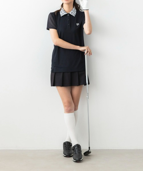 ゴルフウェアロゴ入り黒ミニスカート UNDOVE スカート 「UNDOVEgolf」「はっ水/ストレッチ/UV対策/ミニ
