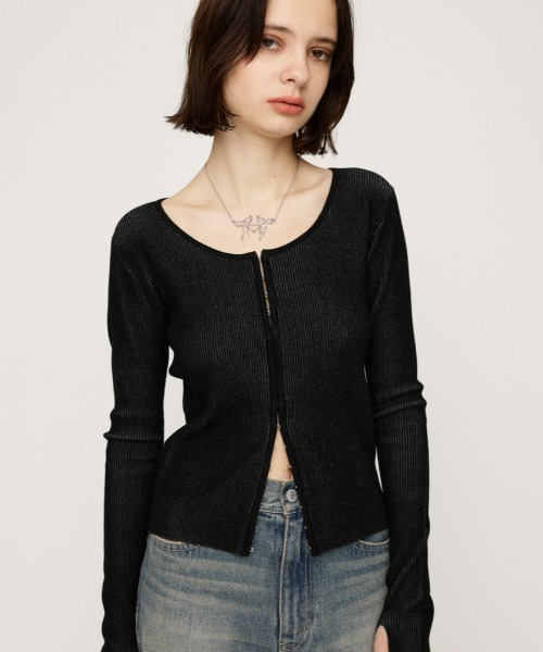 SLY tシャツ FRONT HOOK RIB TOPS フロントホック リブ トップス