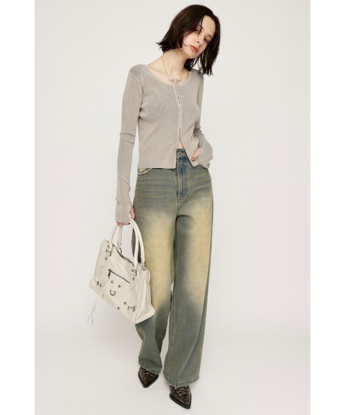 tシャツ 「2025AW」FRONT PATCH RIB TOPS フロント パッチ リブトップス 秋服 レディース SLY tシャツ FRONT HOOK RIB TOPS フロントホック リブ トップス