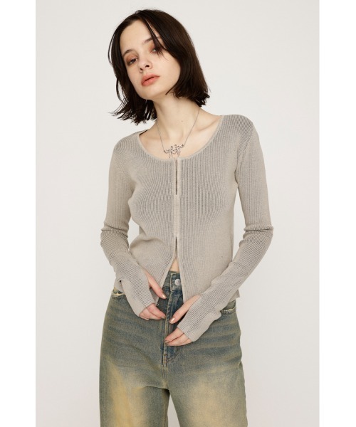 SLY（スライ） tシャツ FRONT HOOK RIB TOPS フロントホック リブ