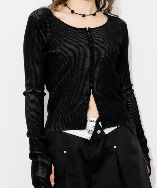SLY tシャツ FRONT HOOK RIB TOPS フロントホック リブ トップス