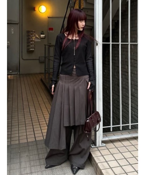 tシャツ 「2025AW」FRONT PATCH RIB TOPS フロント パッチ リブトップス 秋服 レディース SLY tシャツ FRONT HOOK RIB TOPS フロントホック リブ トップス