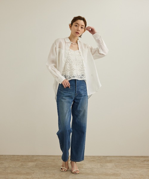 ブラウス シャツ 「洗える」ヨーロピアンリネンベーシックシャツ/一部セットアップ対応 レディース ROPE' ブラウス シャツ 「洗える」ヨーロピアンリネンベーシック
