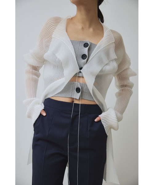 OAF ニットビスチェ　LAYERED WOOL BUSTIER GRAY Abor ニット セーター 「Abor」Knit Bustier/ニットビスチェ